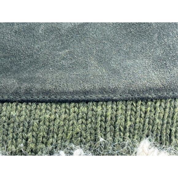 RARE Vintage‎ Saks Fifth Avenue Italy Suede Leather Wool Green Apres Ski Resort - Picture 11 of 16